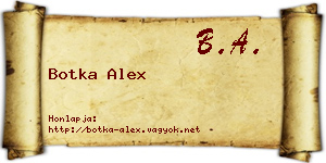 Botka Alex névjegykártya